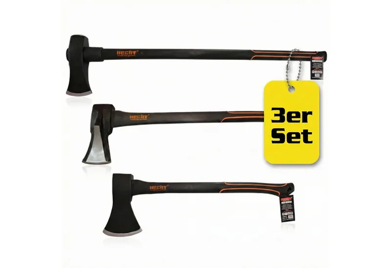 Axt 55cm Axt 63cm & 85cm Spaltaxt Set, (3-St), Fiberglaskern, mit Gummischutzlippe von Hecht – Produktbild 1 von 5