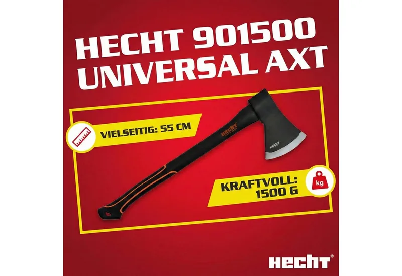 Axt 55cm Axt 63cm & 85cm Spaltaxt Set, (3-St), Fiberglaskern, mit Gummischutzlippe von Hecht – Produktbild 4 von 5