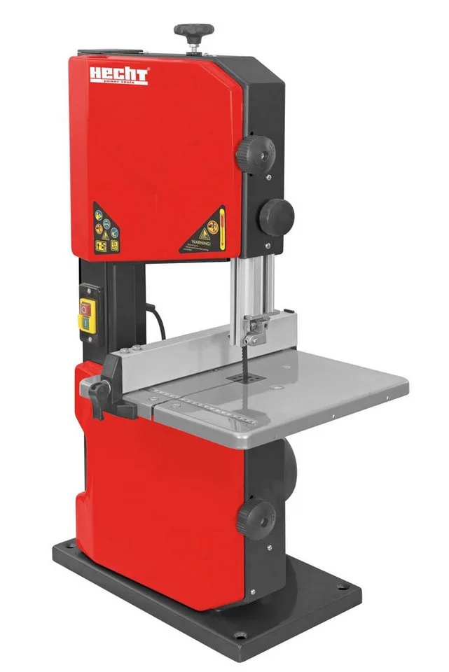 Bandsäge 8950 500 W mit 1712 mm Sägeband und Neigetisch, 245 mm Schnittbreite, 800 m/min, Tisch 0–45° neigbar von Hecht, Rot – Produktbild