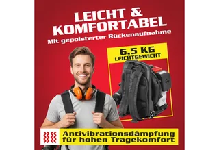 Benzin-Laubbläser mit Rückentragegurt bis 180 km/h, 1,7PS/1,25kW, 900m³/h, 43 cm³ by Hecht, Red – product image 4 of 5