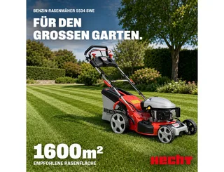 Benzinrasenmäher mit Antrieb Elektrostart 5in1 Funktion, 4Gänge, bis 4,5km/h, 51 cm Schnittbreite, 4,4 kW / 6 PS, Mulchkit, Seitenauswurf, Zerkleinern van Hecht, Rood – productafbeelding 2 van 5