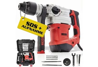Bohrhammer mit Kabel 1500W SDS-Plus 4250 U/min, 230 V, max. 860 U/min, mit Koffer van Hecht, Rood – productafbeelding 1 van 5