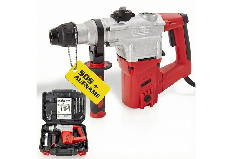 Bohrhammer mit Kabel 4250 U/min SDS-Plus, 230 V, max. 950 U/min, mit Koffer by Hecht, Red – product image 1 of 5