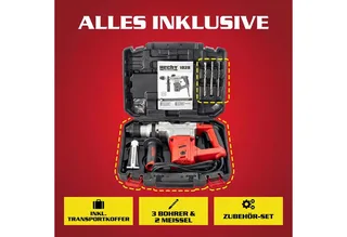 Bohrhammer mit Kabel 4250 U/min SDS-Plus, 230 V, max. 950 U/min, mit Koffer by Hecht, Red – product image 5 of 5