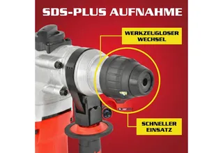 Bohrhammer mit Kabel 4250 U/min SDS-Plus, 230 V, max. 950 U/min, mit Koffer by Hecht, Red – product image 4 of 5