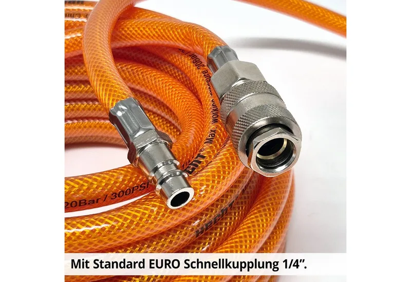 Druckluftschlauch 002075A Druckluftschlauch 10 m Kompressor, gewebeverstärkt EURO-Kupplung de Hecht – image du produit 5 sur 5