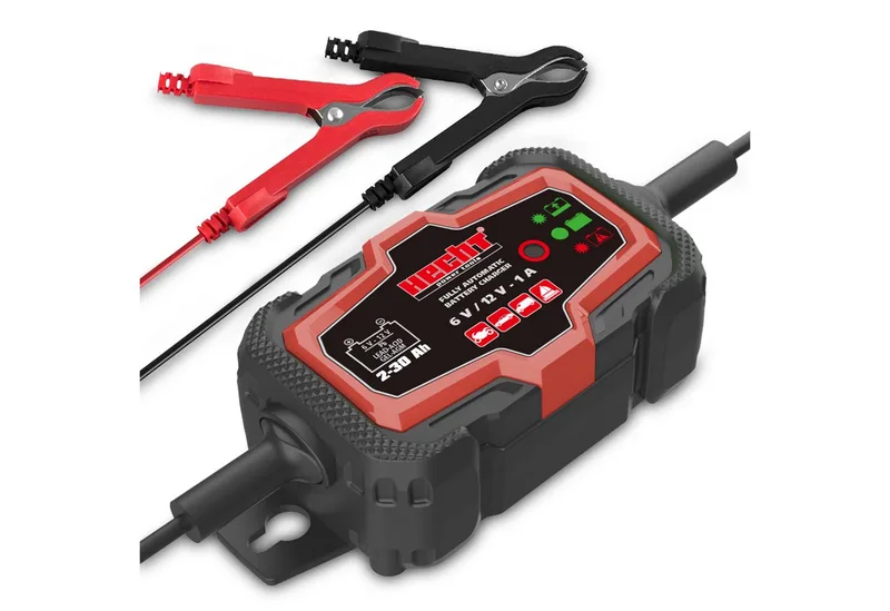 Hecht 2030 Erhaltungsladegerät 6V 12V 1A AGM GEL Blei IP65 2-30 Ah Batterie-Ladegerät (1000 mA, Vollautomatisch, Batteriepflege, Überwinterung, wetterfest) de Hecht, Noir – image du produit