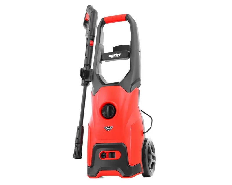 Hochdruckreiniger elektrisch mit Terrasen- & Waschbürste, 5,7m Schlauch, Druck max: 160 bar, Fördermenge max: 420 l/h, Transporträder, regulierbare Vario-Düse de Hecht, Rouge – image du produit 4 sur 5