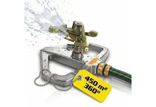 Kreisregner Impulsregner 06043 bis 450 m², für Flächen bis 450 m², sicherer Standfuß, 0 - 360° schwenkbar by Hecht, Silver – product image 1 of 5