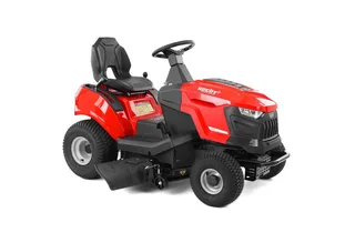 Rasentraktor 5115 Aufsitzmäher Seitenauswurf Benzin 12,5 PS CVT-Getriebe, 98 cm Schnittbreite, 452 ccm, Elektrostart, Anhängerkupplung, LED-Beleuchtung von Hecht, Rot – Produktbild 1 von 5