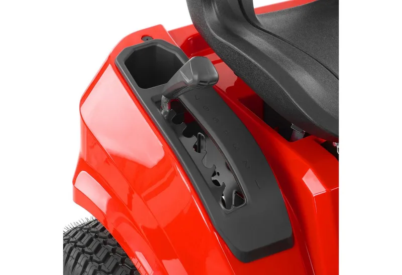 Rasentraktor 5115 Aufsitzmäher Seitenauswurf Benzin 12,5 PS CVT-Getriebe, 98 cm Schnittbreite, 452 ccm, Elektrostart, Anhängerkupplung, LED-Beleuchtung von Hecht, Rot – Produktbild 5 von 5