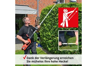 Teleskop-Heckenschere Elektro 695 mit LASER-CUT, bis 4 m Arbeitshöhe, 900W, 41 cm Schnittlänge, 20 mm Schnittkapazität by Hecht – product image 2 of 5