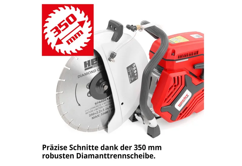 Trennschleifer 9744 Benzin-Trennschneider 4,75 PS mit 350 mm Diamantscheibe, (1 tlg) de Hecht – image du produit 4 sur 5
