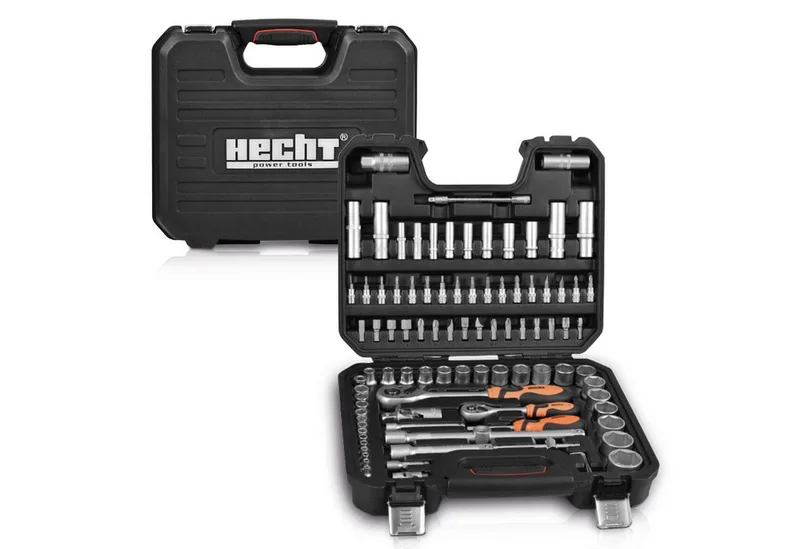 Werkzeugset Ratschenkoffer 94-teiliges Set mit Chrom Vanadium Stahl, (94-tlg), Hochwertiger Steckschlüsselsatz, Tragegriff de Hecht – image du produit 1 sur 5