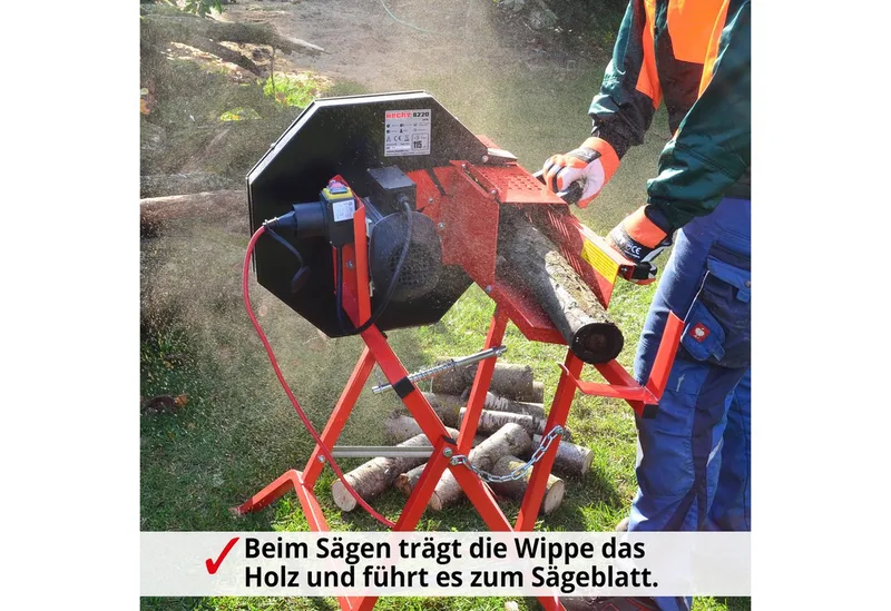 Wippkreissäge 8220 Elektro 2200W mit 405 mm HM Sägeblatt, Längenanschlag bis 810 mm, 135 mm Schnittiefe de Hecht, Rouge – image du produit 5 sur 5