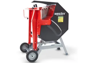 Wippkreissäge 8300 Elektro mit Ø 505 mm HM Sägeblatt, Auflagenverlängerung, Äste bis ⌀ 17 cm, mit Räder, 3000 W van Hecht, Rood – productafbeelding 1 van 5