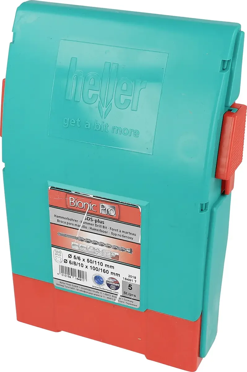 Bionic 16491 7 Hartmetall Hammerbohrer-Set 5 mm, 6 mm, 8 mm, 10 mm Gesamtlänge 40 mm SDS-Plus 1 Set by Heller – product image 1 of 2
