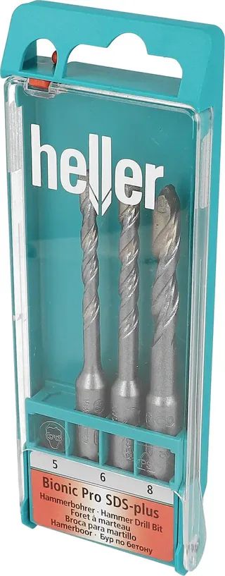 Bionic 17748 1 Hartmetall Hammerbohrer 5 mm, 6 mm, 8 mm Gesamtlänge 110 mm SDS-Plus 1 Set by Heller – product image 1 of 2