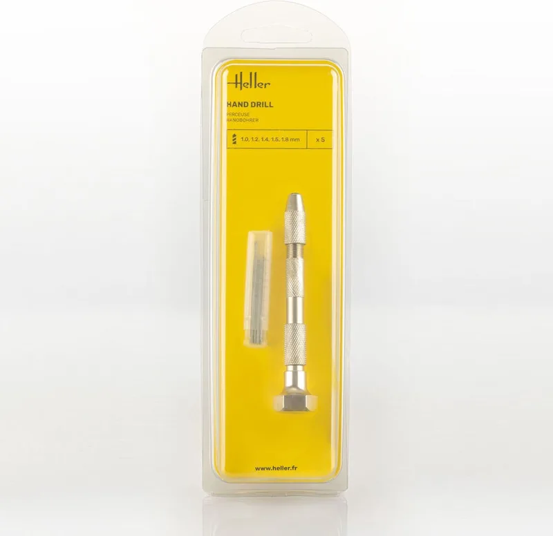 Boorset - 99019 Hobby Handboor met vijf boren (1, 1.2, 1.4, 1.5, 1.8 mm) Gereedschap de Heller – image du produit
