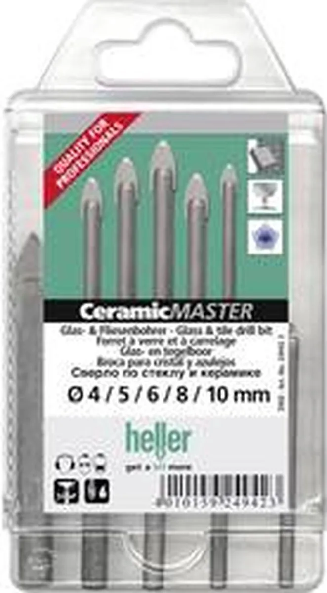 Boorset QuickBit Ceramik Master 5-delig Ø 4 5 6 8 10 mm - 24942 van Heller – productafbeelding