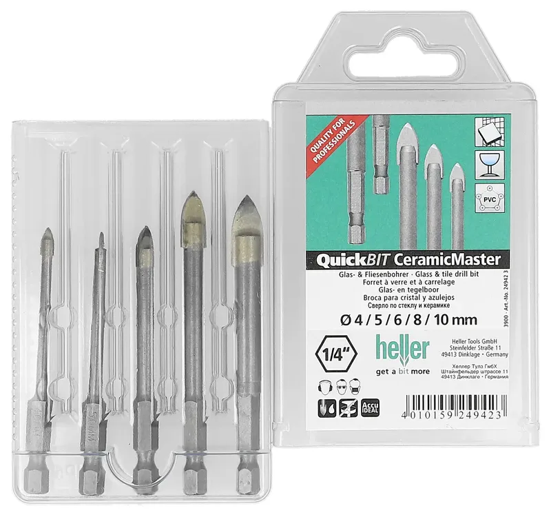 Boorset QuickBit Ceramik Master 5-delig Ø 4 5 6 8 10 mm - 24942 by Heller – product image 2 of 2