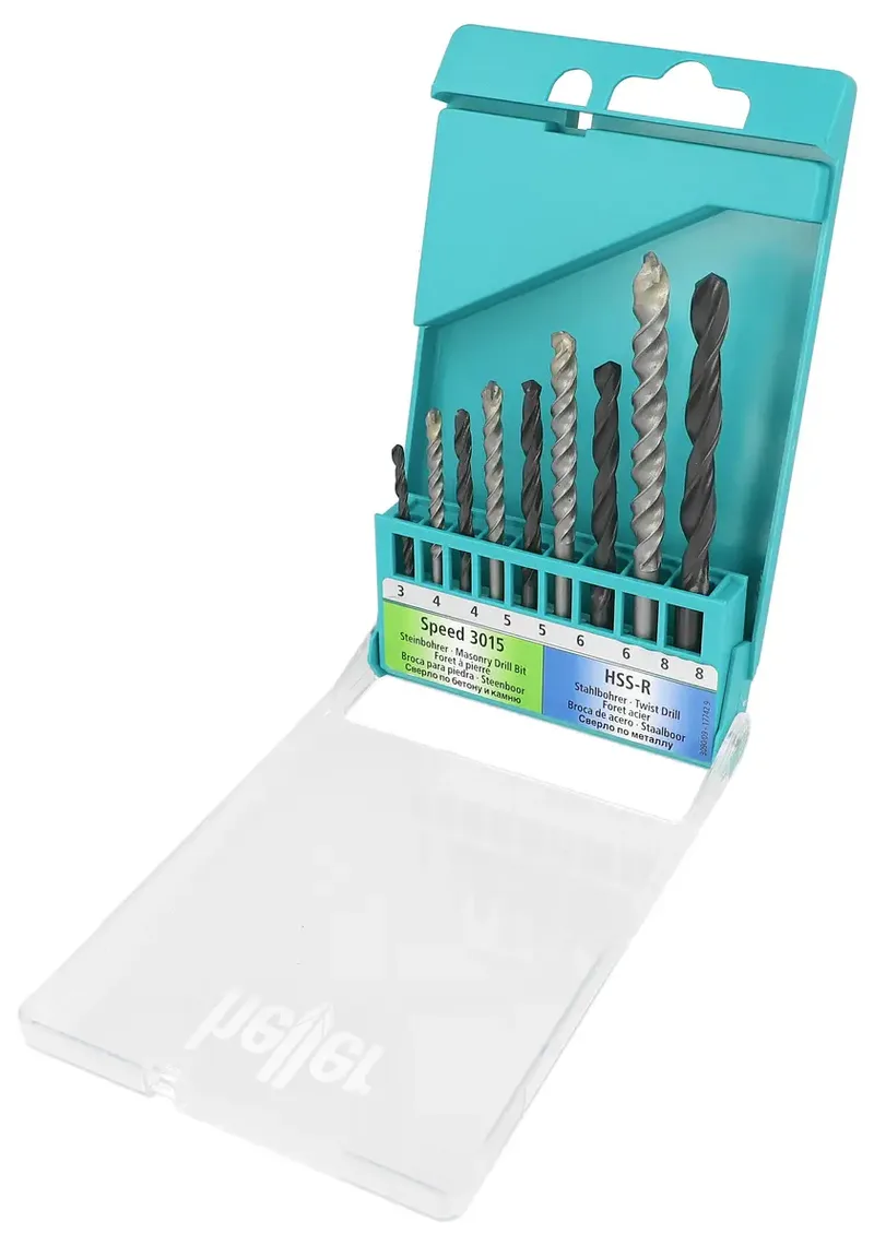 Heller 17742 9 9teilig Bohrer- und Bit-Sortiment Metall, Kunststoff, Mauerwerk, Stein 3 mm, 4 mm, 5 mm, 6 mm, 8 mm von Heller – Produktbild 2 von 2