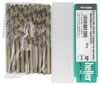 Heller 21261 8 HSS Metall-Spiralbohrer 2 mm Gesamtlänge 49 mm Cobalt DIN 338 Zylinderschaft 10 St. by Heller – product image 2 of 2