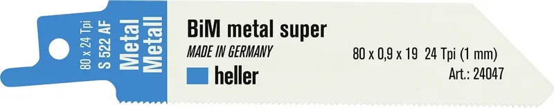 Heller 24047 5 Heller BiM metal super Säbelsägeblatt, Set 5-teilig, 80 x 0,9 x 19 24 Tpi (1 mm) Sägeblatt-Länge 80 mm 1 St. von Heller – Produktbild