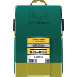 Heller 24646 0 Holz-Spiralbohrer-Set 10teilig 3 mm, 4 mm, 5 mm, 6 mm, 7 mm, 8 mm, 9 mm, 10 mm, 11 mm, 12 mm Zylinderschaft 1 Set de Heller – image du produit 2 sur 2