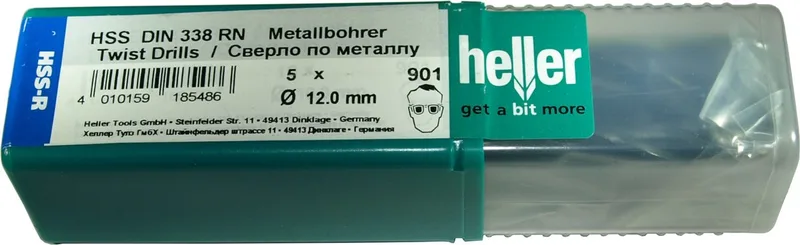 HSS Metaal-spiraalboor 12 mm lengte 151 mm 5 stuks by Heller – product image