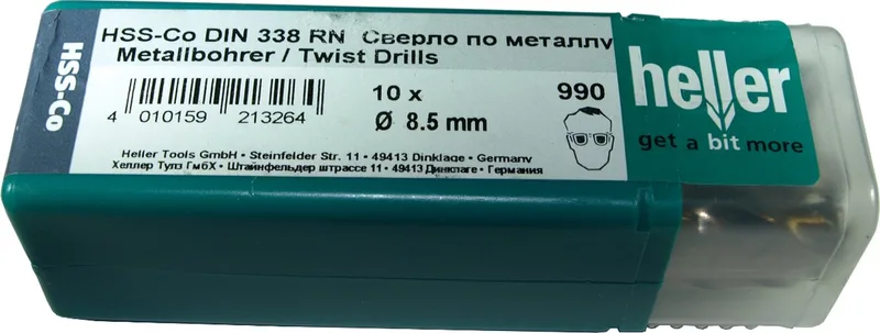 HSS Metaalboren - 8.5mm x 117mm - 10 stuks von Heller – Produktbild