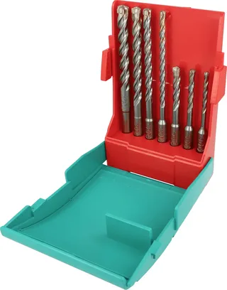 TRIJET 26813 4 Hartmetall Hammerbohrer-Set 7teilig 5 mm, 6 mm, 6 mm, 8 mm, 8 mm, 10 mm, 12 mm SDS-Plus 1 Set by Heller – product image 1 of 2