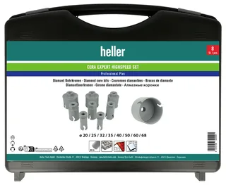 Vakuumgelötetes Lochsägen Set 8 tlg. 324991 Diamant-Bohrer 20 mm, 25 mm, 32 mm, 35 mm, 40 mm, 50 mm, 60 mm, 68 mm 1 Set från Heller – produktbild 2 av 2