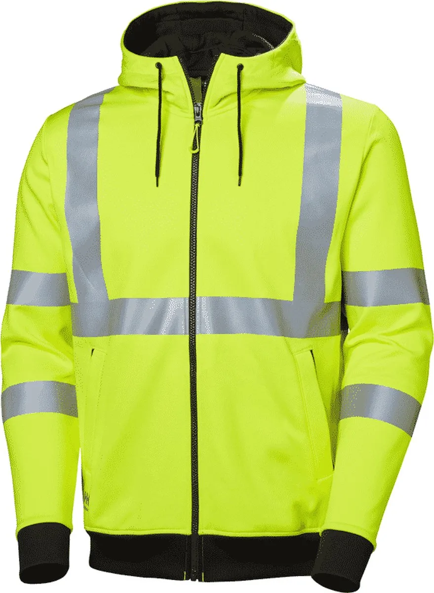 Addvis 79094 Werktrui Rits High Visibility Capuchon Stretch van Helly Hansen Workwear, Geel – productafbeelding