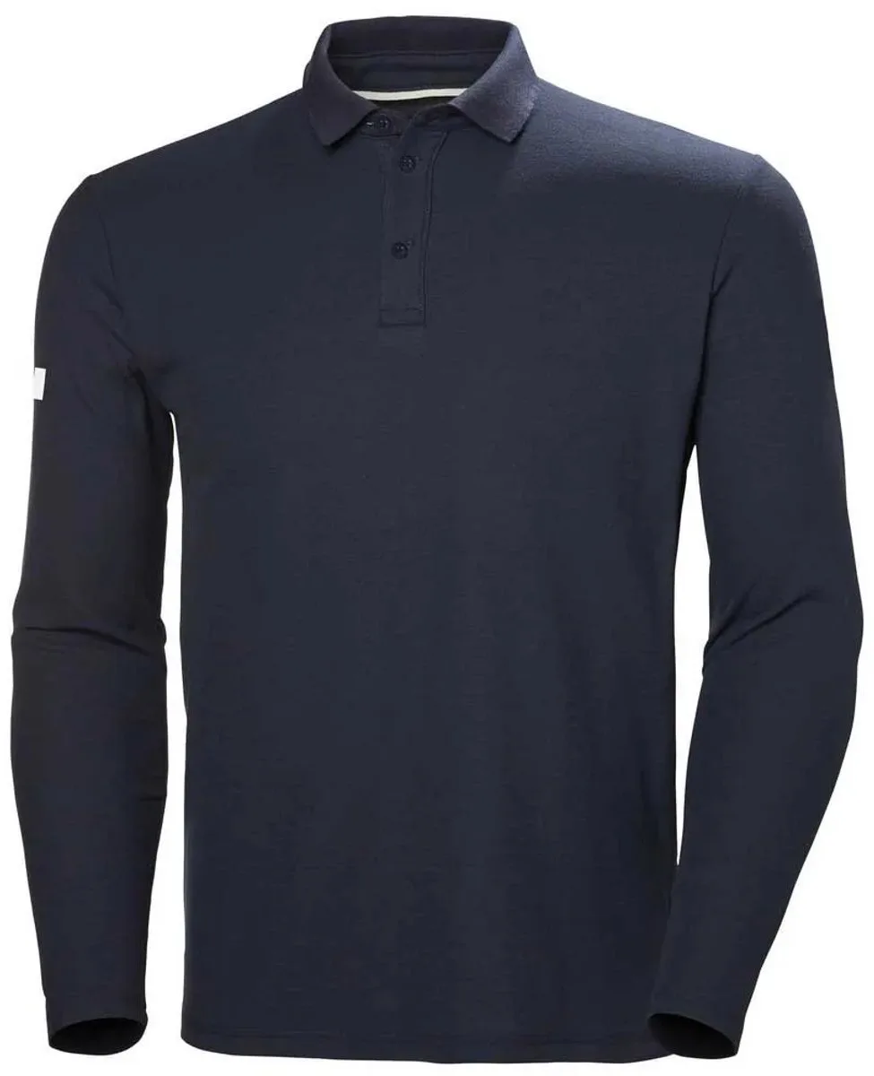 Crewline Lange Mouw Poloshirt Blauw S Man de Helly Hansen Workwear, Bleu foncé – image du produit