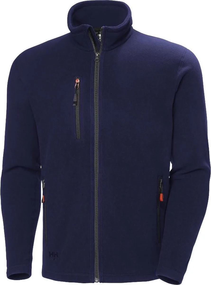 Helly Hansen 72026 Mid-layer Recycled Fleece Jacket Regular Fit Oxford van Helly Hansen Workwear, Marineblauw – productafbeelding