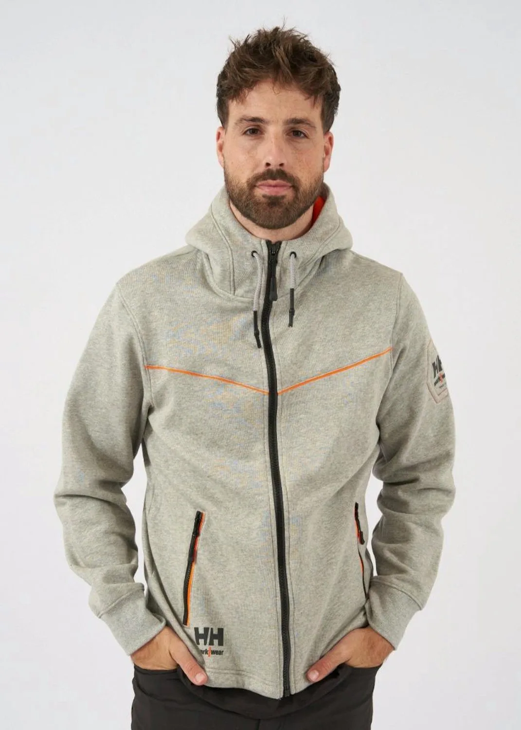 Helly Hansen 79197 Evolution Zip Hoodie Regular Fit Chelsea von Helly Hansen Workwear, Schwarz, Orange – Produktbild