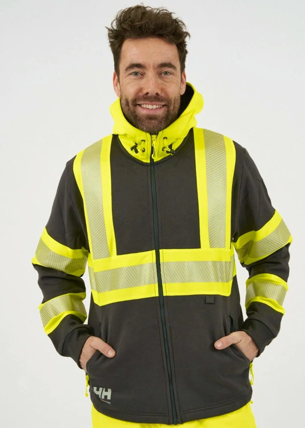 Helly Hansen Sweat-shirt à Zip Icu de Helly Hansen Workwear, Jaune, Ebony – image du produit