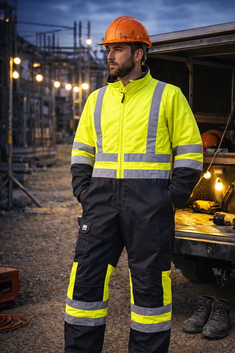 Werkoverall Helly Hansen Workwear – High Visibility Geel/Antraciet – Reflecterend – Professionele Signalisatie Overall fra Helly Hansen Workwear, Gul, C62 – produktbillede
