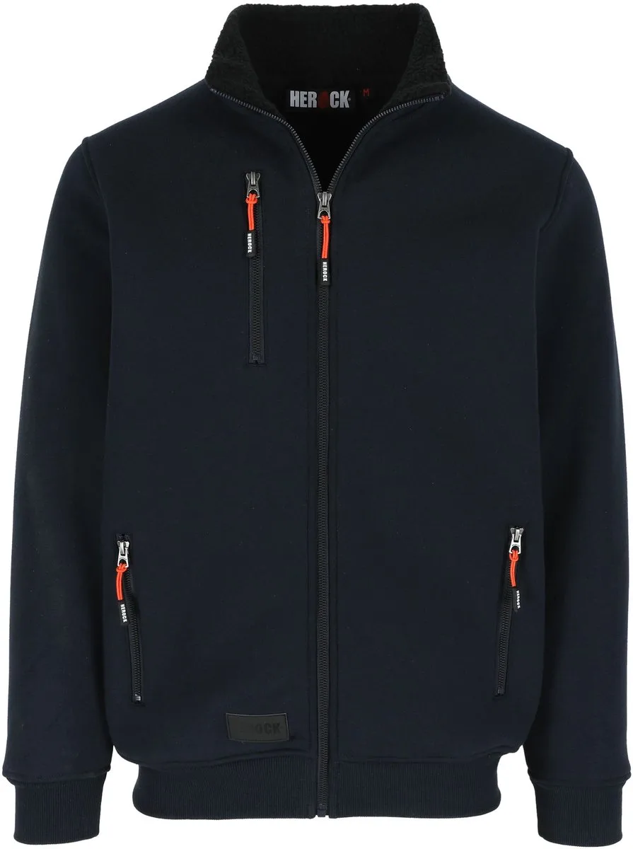 Otar sweater met kraag van Herock, Gemeleerd grijs – productafbeelding