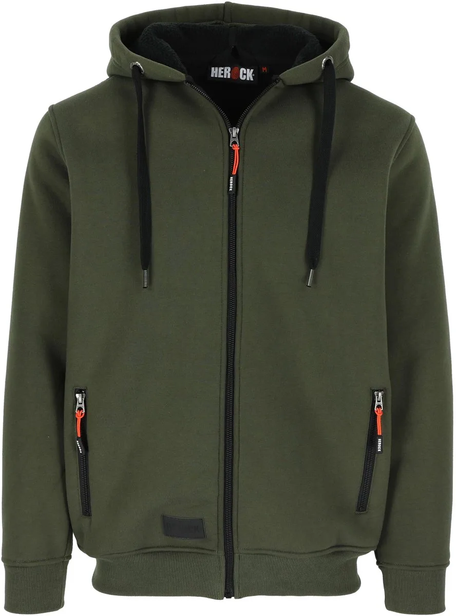 Otis Warme Sweater Heren – 600 g/m² – Capuchon & Lange Rits – Donker Kaki van Herock, Donker Kaki, XS – productafbeelding