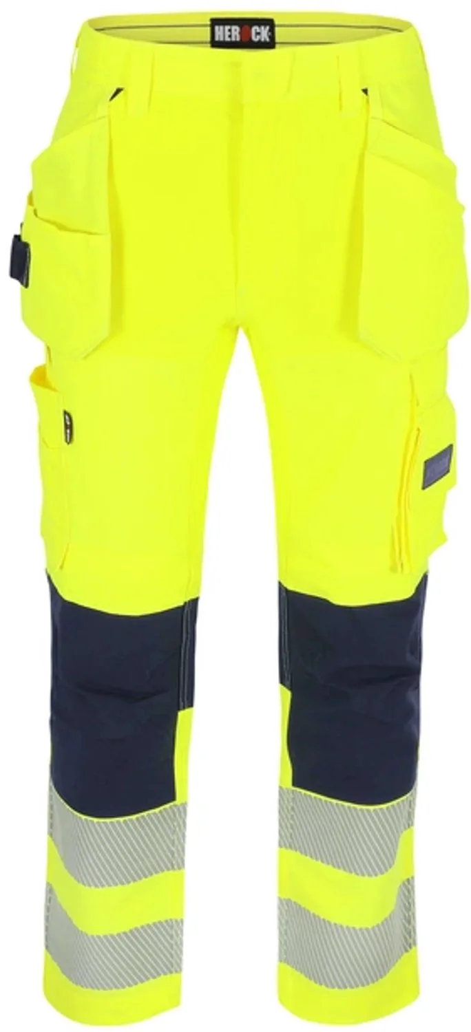 Spector High Vis Werkbroek Heren – 4-Way Stretch – Spijkerzakken – Klasse 2 – Geel fra Herock, Gul, 54 – produktbillede
