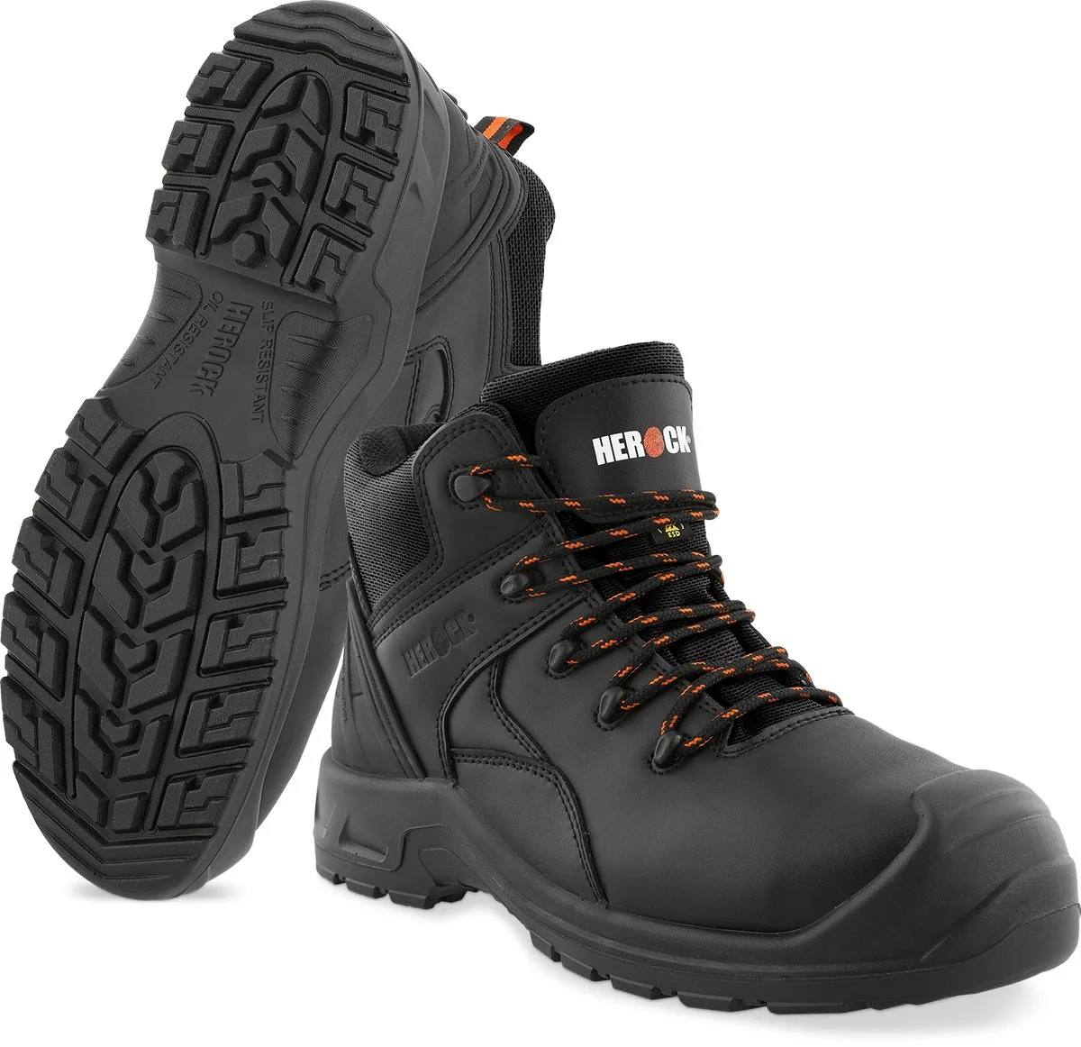 Talin S3S Hoge Veiligheidsschoenen SR FO ESD SC LG van Herock, Zwart – productafbeelding