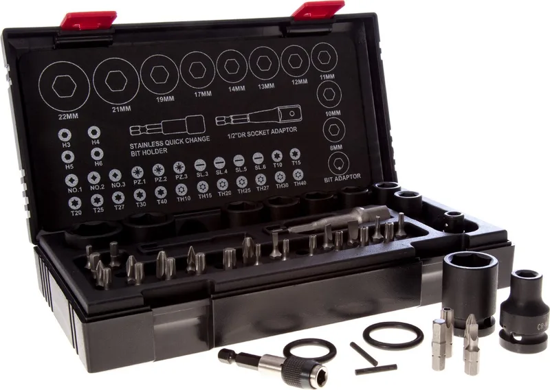 752500 41-delige krachtdoppenset incl. bits in koffer - 1/2" van HiKOKI, Zwart – productafbeelding