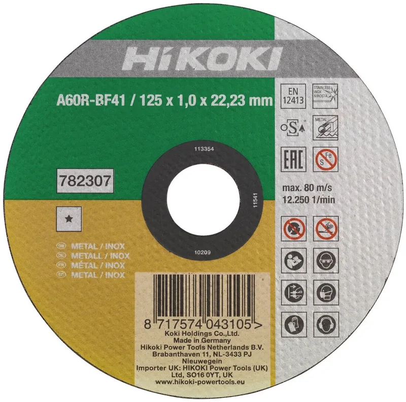 Doorslijpschijf voor RVS/metaal 115x1mm - 782306 de HiKOKI – image du produit