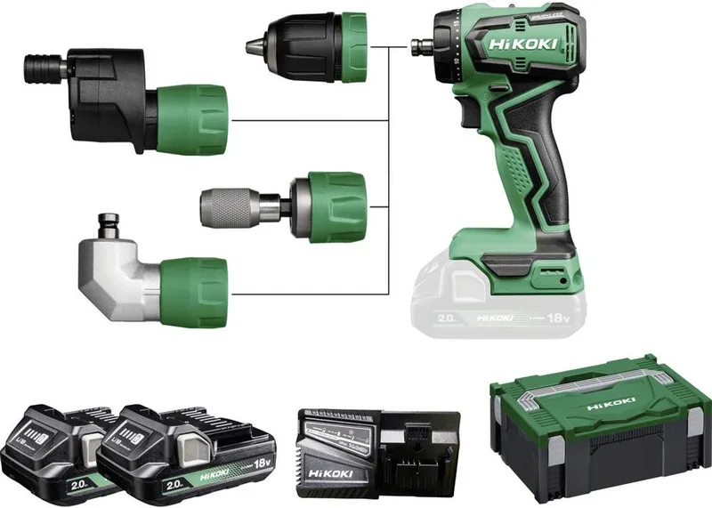 DS18DDQWRZ Accu-schroefboormachine 18 V 2.0 Ah Li-ion Incl. 2 accu's, Incl. lader, Incl. koffer van HiKOKI – productafbeelding