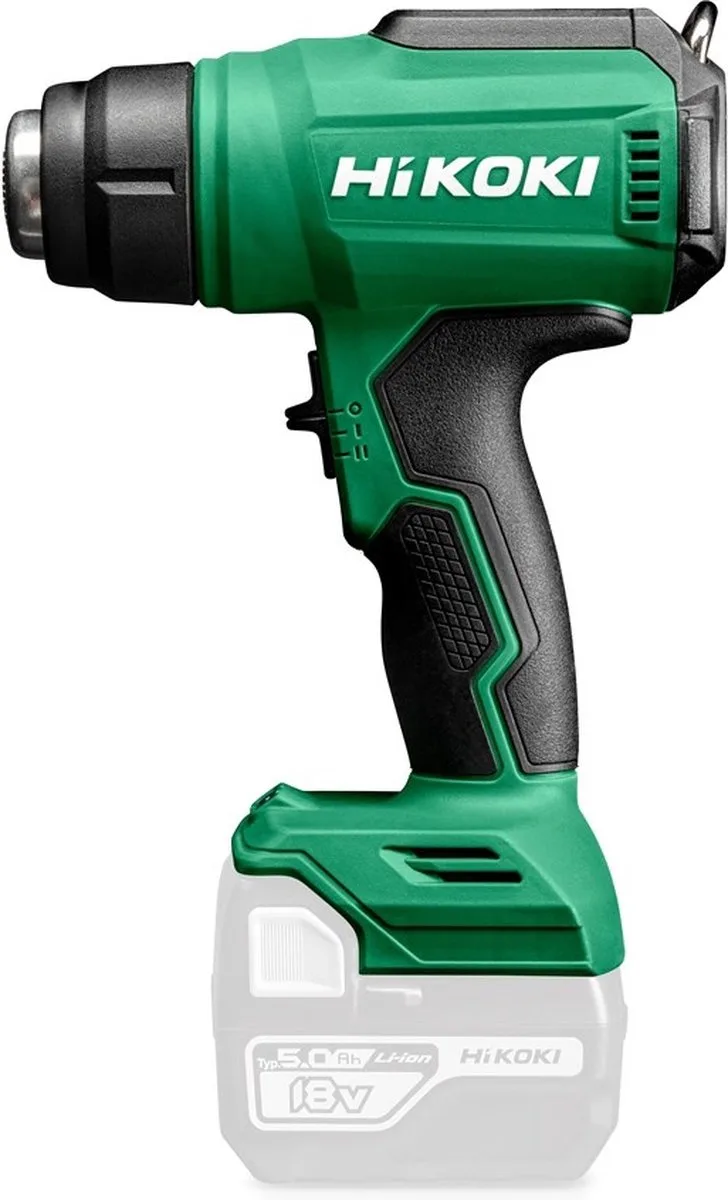 HETELUCHTPISTOOL 18V - 2.000W - INSTELBARE TEMPERATUUR 30°-550° - EXCLUSIVE (= zonder accu"s en lader) in DOOS de HiKOKI – image du produit