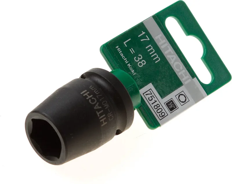 HiKOKI 751809 Krachtdop - 17mm - 1/2" (L=38mm) van HiKOKI, Zwart – productafbeelding