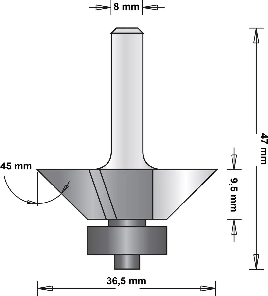 Hitachi 8 mm kantenfrees 36.5 x 47 x 45mm by HiKOKI – product image