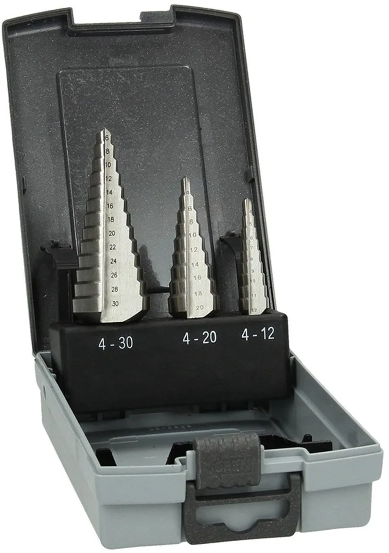 Stufenbohrerset gerade Nut 3-teilig 4-12 / 4-20 / 6-30 mm von HiKOKI, Grau – Produktbild